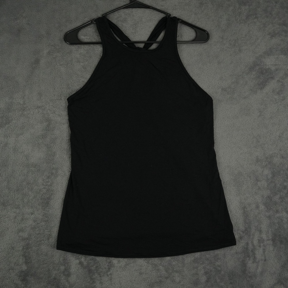Lululemon Timeless Twist Tank Top Womens M Black Twisted Keyhole Back Activewear - Picture 1 of 7